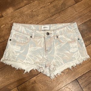 RVCA size 24 women’s short jean shorts. Flower pattern